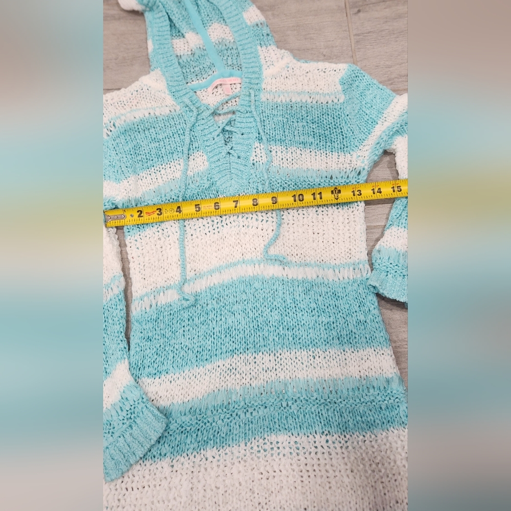 Victoria Secret Coverup Hooded Dress Blue And White Stripes S - Picture 8 of 8